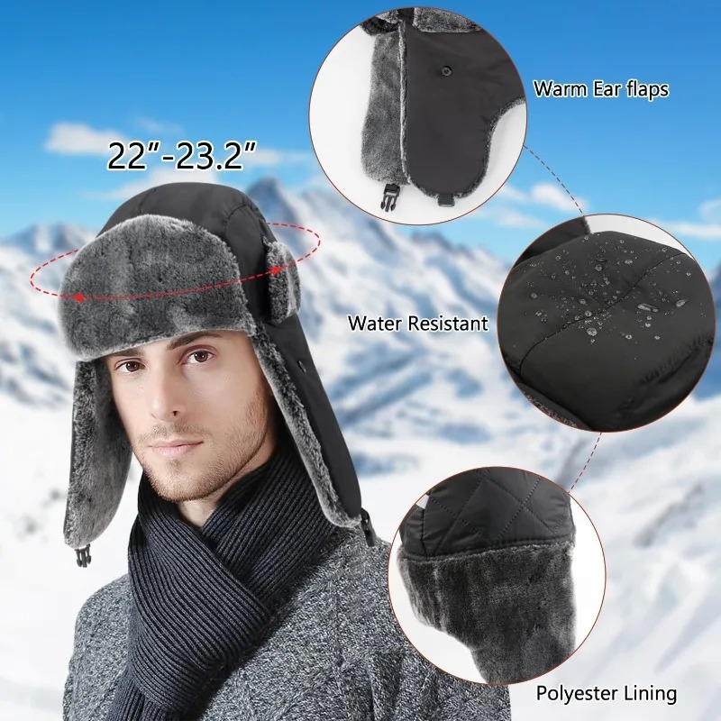 Chapéus ushanka militares do e - Winter Trapper Hat avaliação e preço